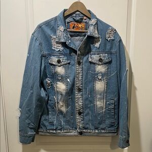 Women's Rolling Paper Paint Splash
Denim Jacket Size L